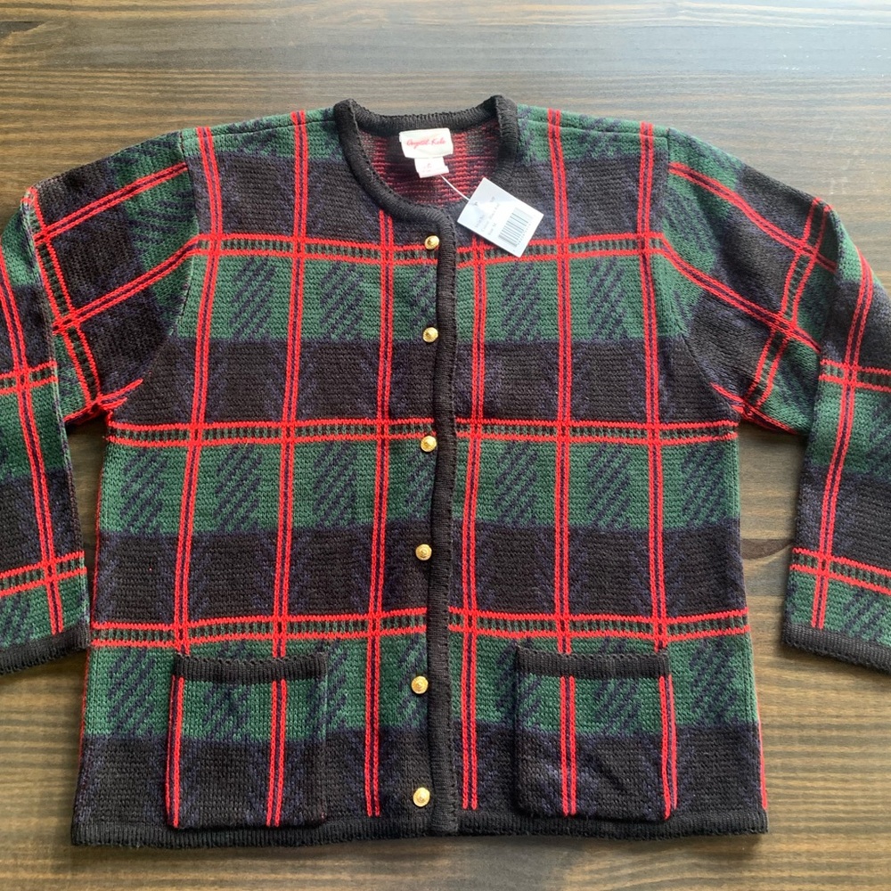 Crystal Kobe Vintage Holiday Button Down Sweater